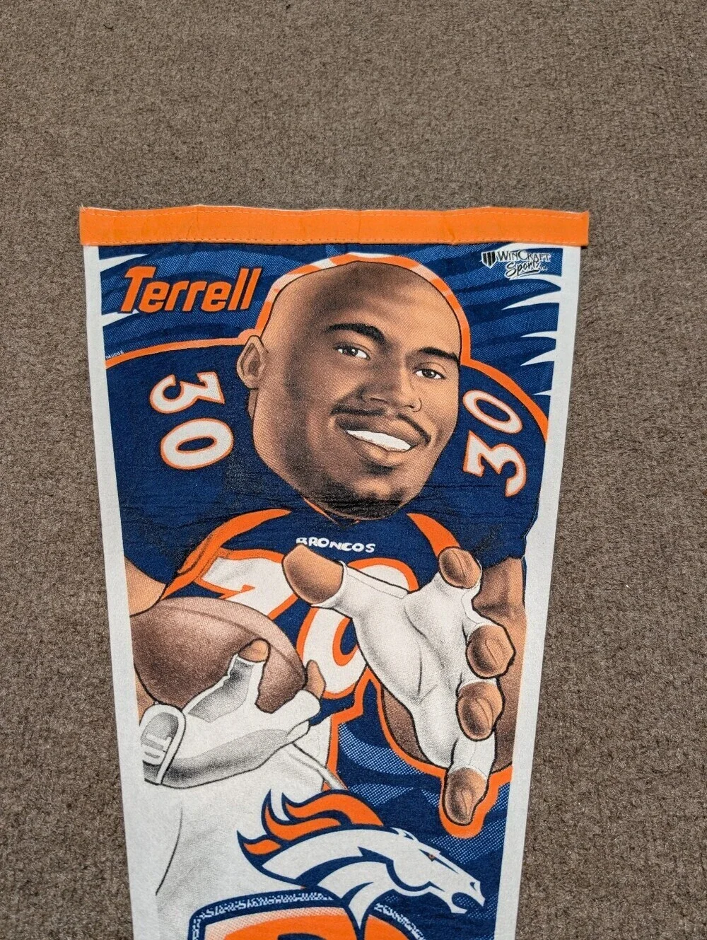 Vintage Terrell Davis Denver Broncos NFL Pennant